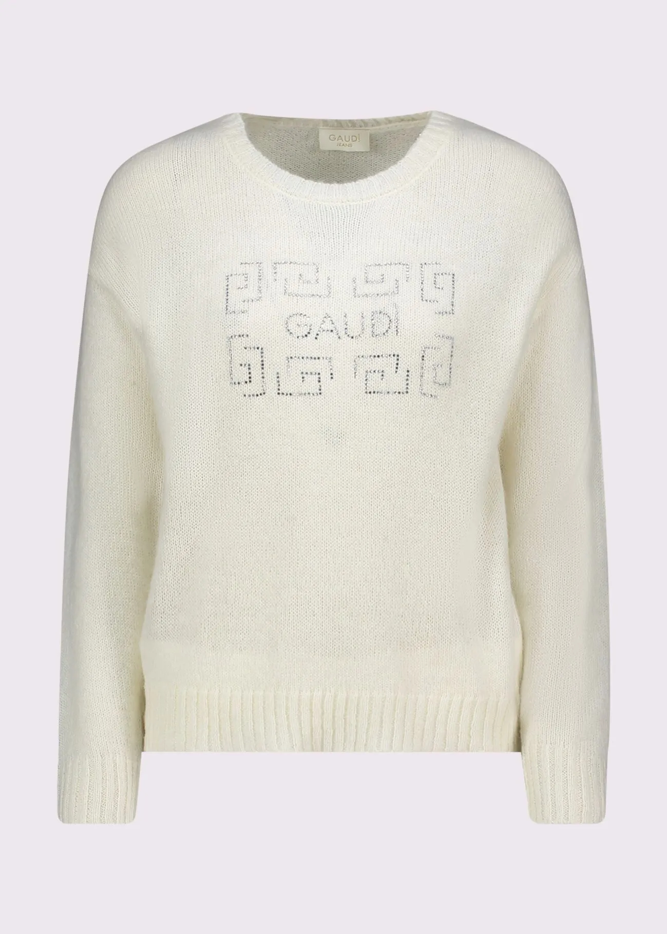 Пуловер с лого надпис